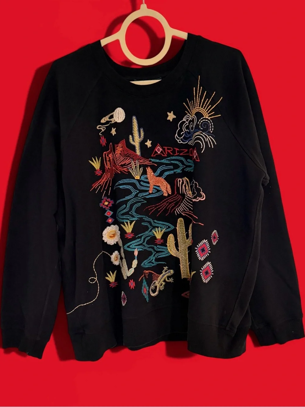 Johnny Was Route 66 Arizona Embroidered Bird  Sweatshirt - Picture 2 of 13